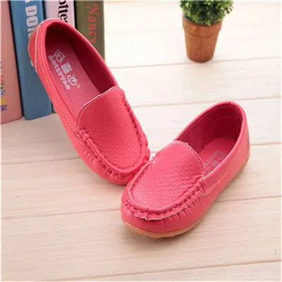 New Fashion Kids shoes all Size 21- 36 Children PU Leather Sneakers For Baby shoes Boys/Girls Boat Shoes Slip On Soft 5 color