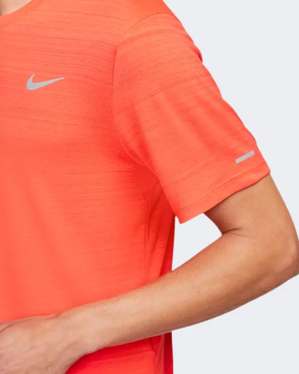 Nike Dri-Fit Miler Men Running T-Shirt Bright Crimson Cu5992-635