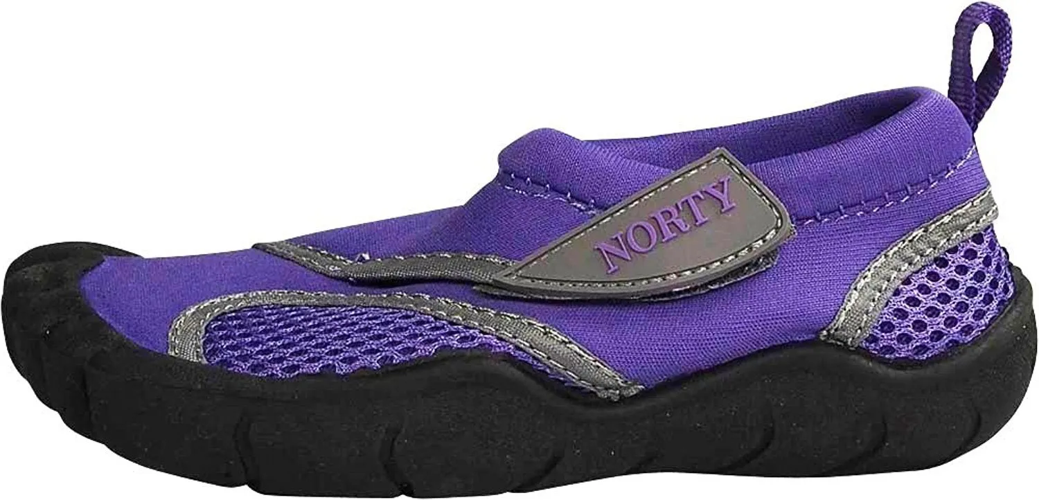 Norty Little Kids / Toddler Aqua Water Socks - Waterproof Slip-on Shoes for Pool, Beach - 21 Color Combinations for Girls and Boy