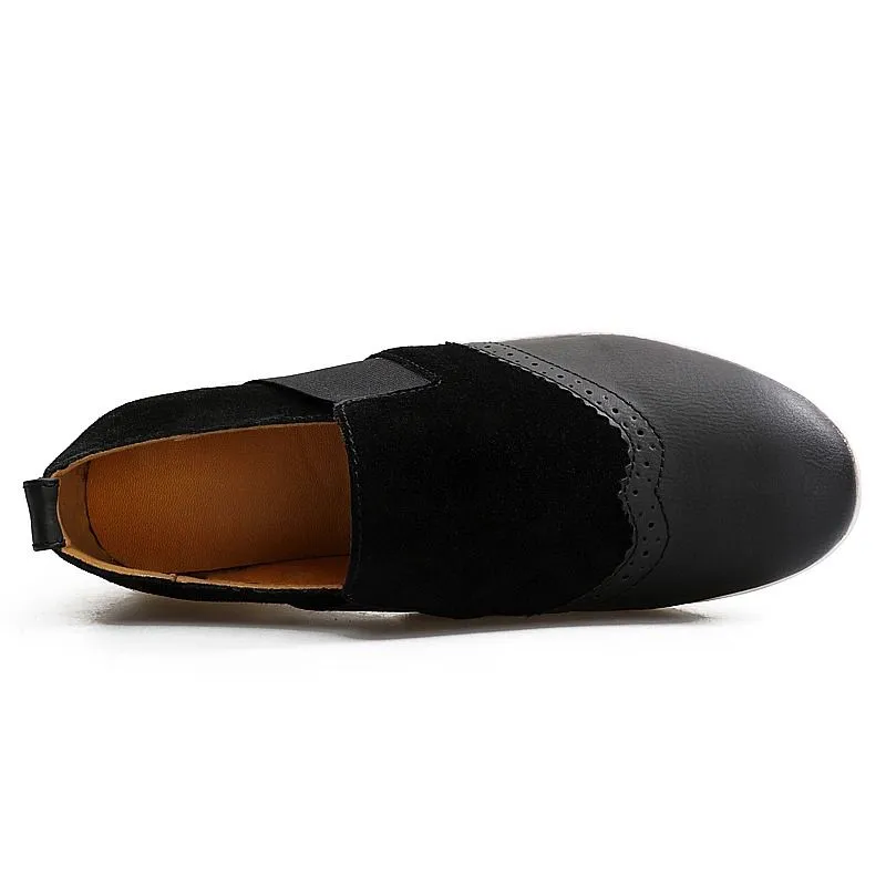 OCW Height Increase Women Genuine Leather Slip-ons