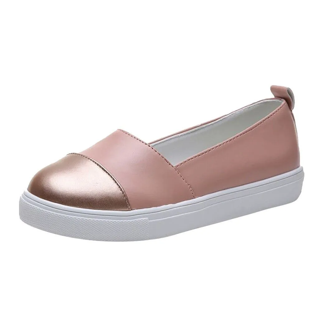 OCW Women Casual Shoes Anti-slip Round Toe Comfortable Platform Slip-On