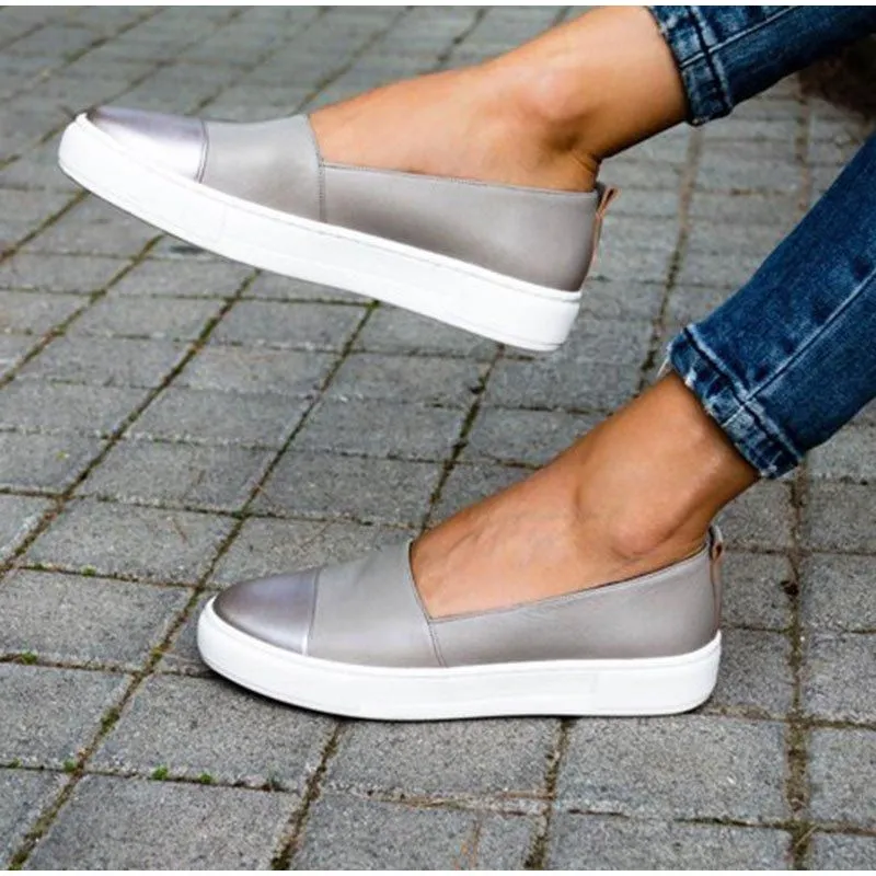 OCW Women Casual Shoes Anti-slip Round Toe Comfortable Platform Slip-On