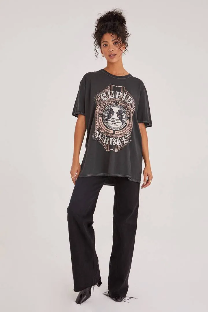 Oversized Cupid Whiskey Graphic Tee