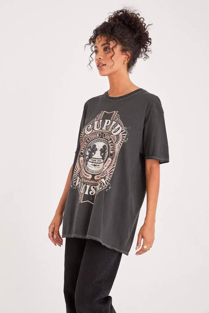 Oversized Cupid Whiskey Graphic Tee