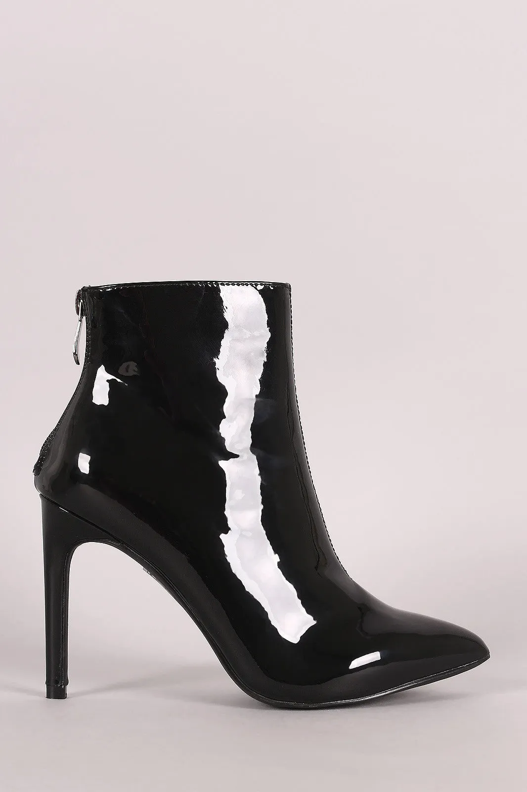 Patent Pointy Toe Stiletto Ankle Boots