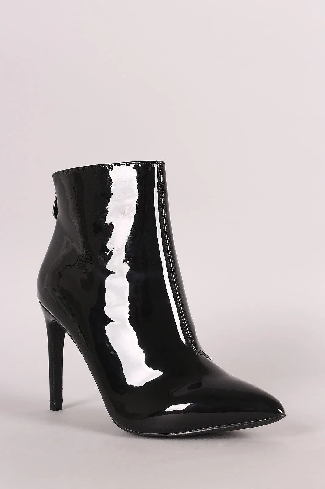 Patent Pointy Toe Stiletto Ankle Boots