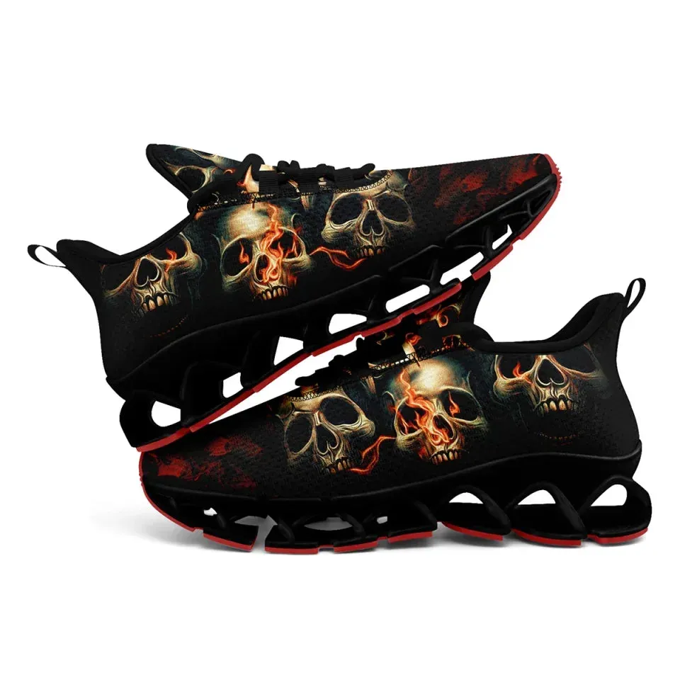 Personalized Gothic Cloud Sneakers, Custom Skull Comfortable Shoes, Breathable Shoes for Men and Women