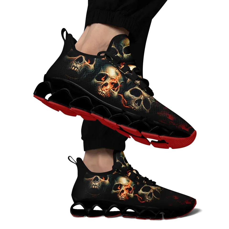 Personalized Gothic Cloud Sneakers, Custom Skull Comfortable Shoes, Breathable Shoes for Men and Women