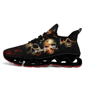 Personalized Gothic Cloud Sneakers, Custom Skull Comfortable Shoes, Breathable Shoes for Men and Women