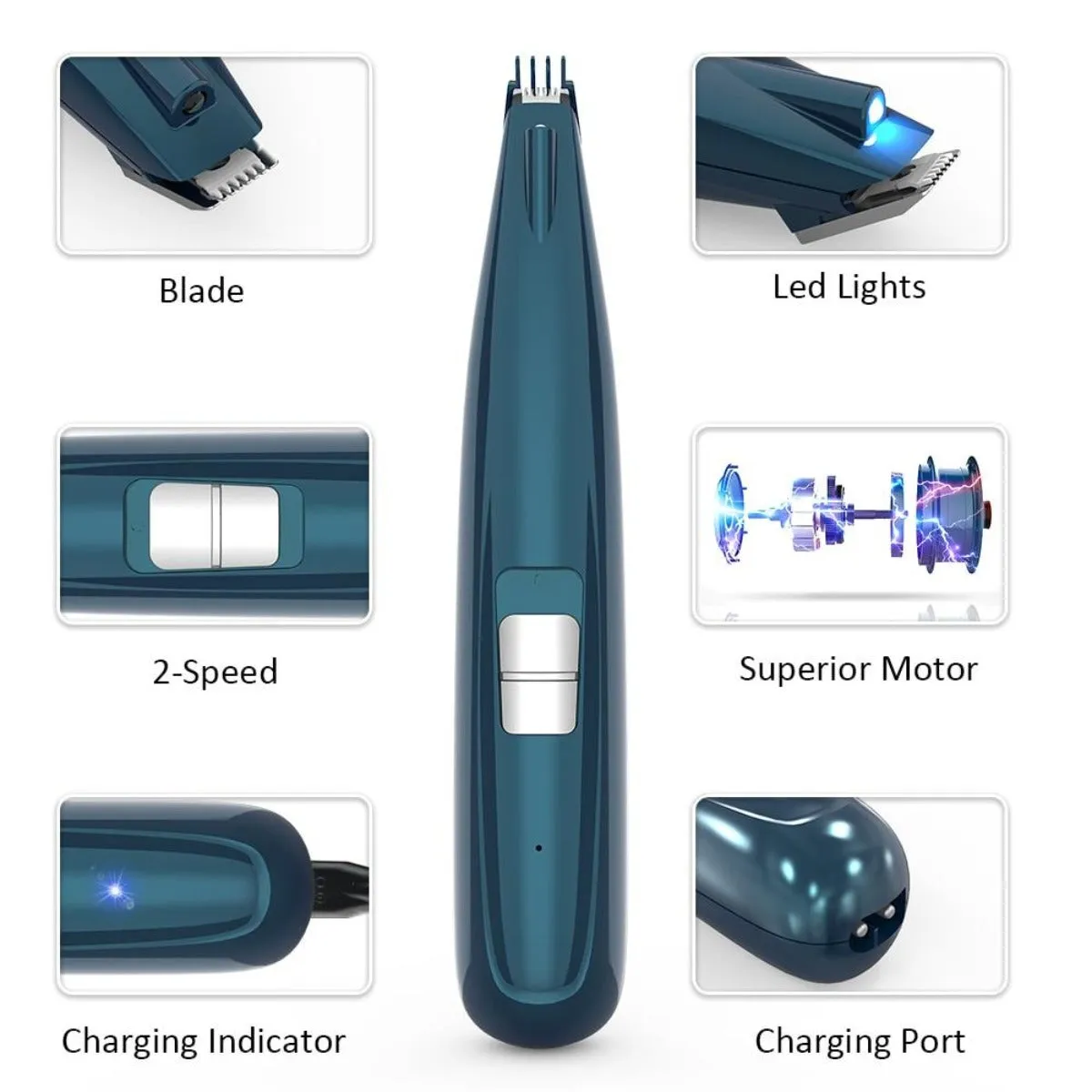 Pet Paw Hair Clippers With LED Light