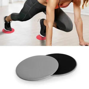 Pilates Yoga Sliding Plate Home Sports Abs Cocked Butt Fitness Foot Sliding Plate(Gray)