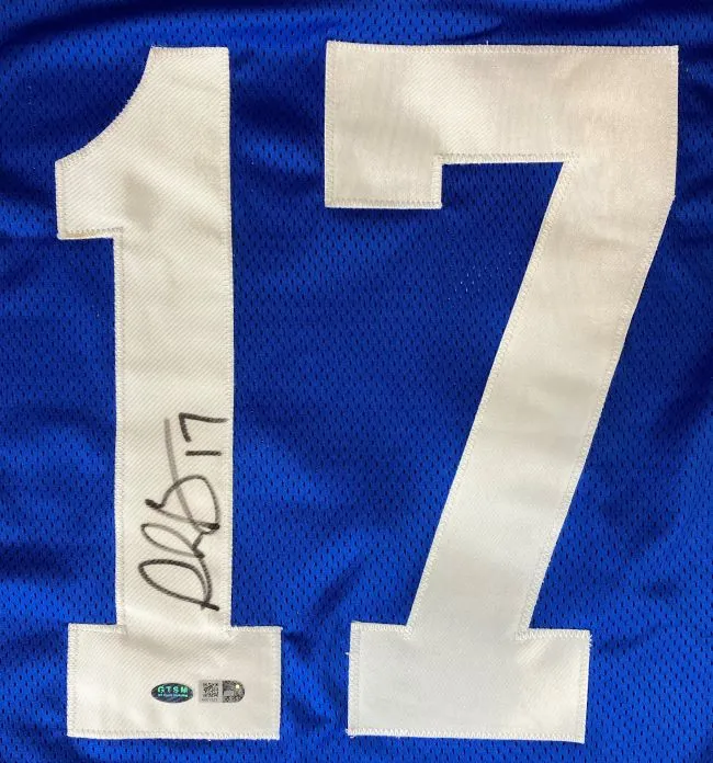 Plaxico Burress New York Signed Blue Football Jersey Sports Integrity