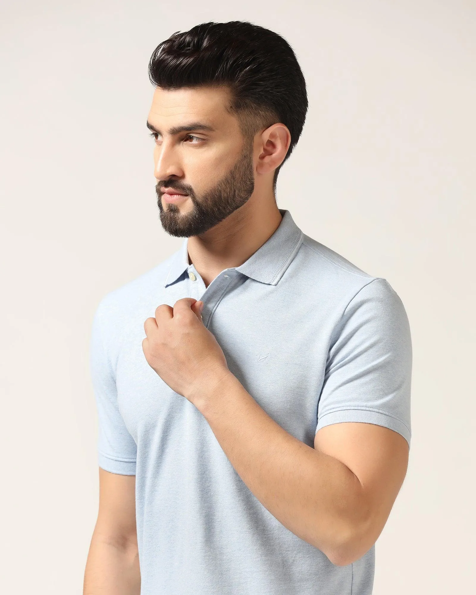 Polo Blue Melange Solid T-Shirt - Alec