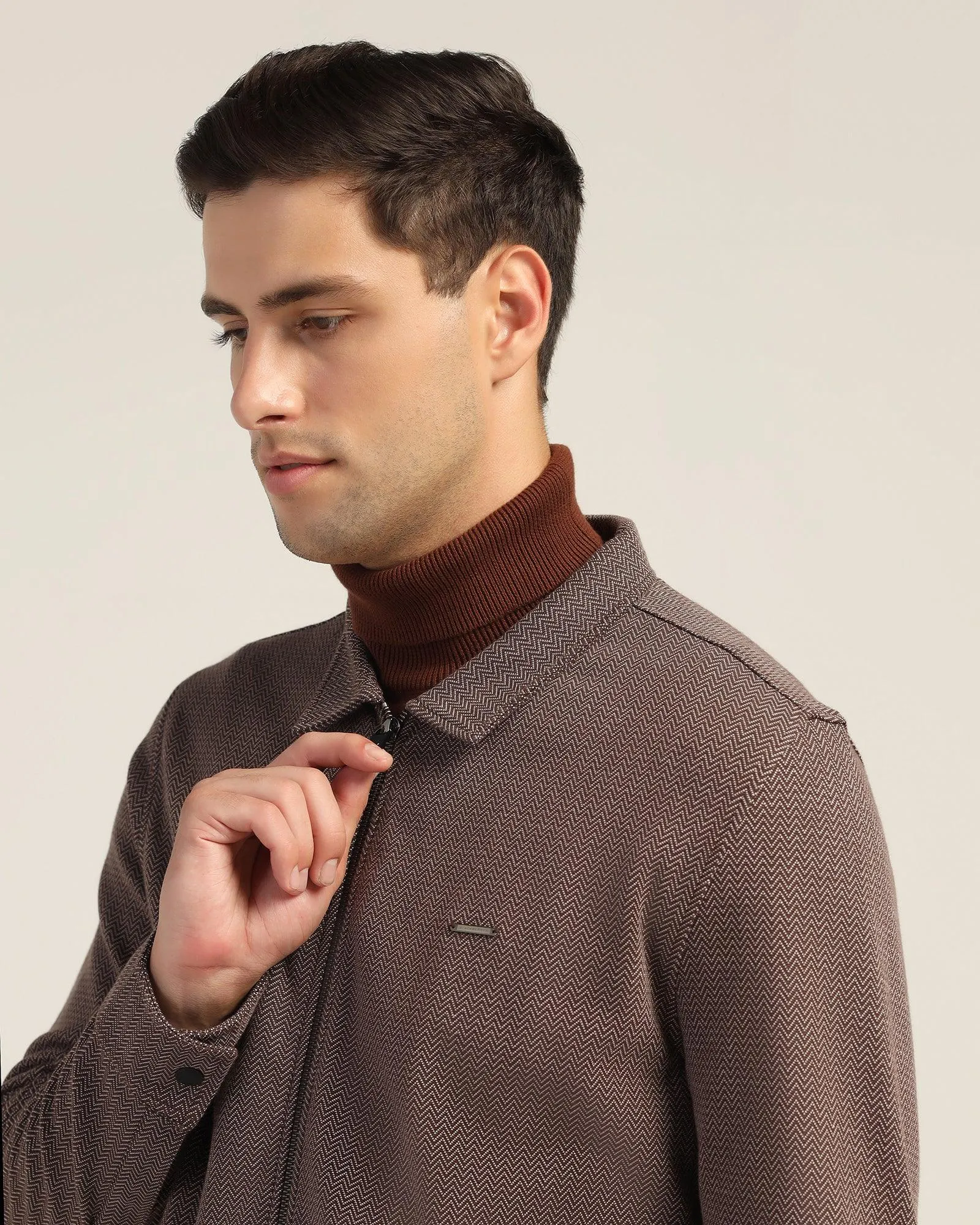 Polo Brown Structure Sweatshirt - Herring