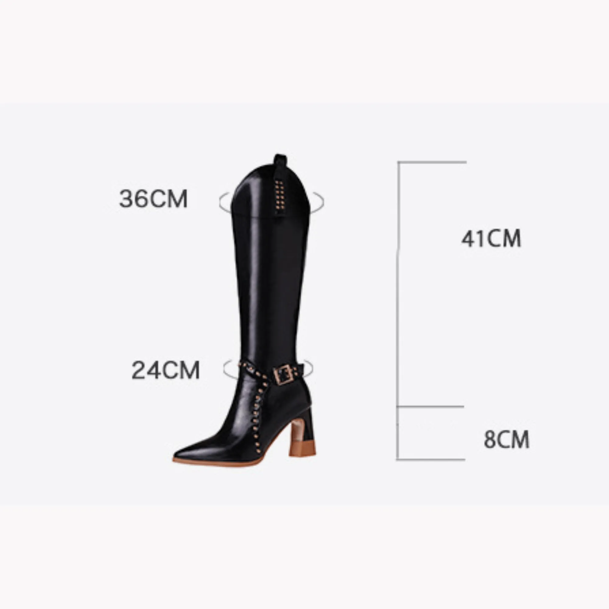 Pre Order:  Pointed Knee-High Waterproof Platform Boots