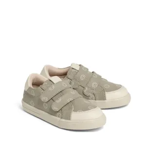 Pretty Brave Otto Organic Canvas Trainer With Leather Toe Buffer Khaki Smiley