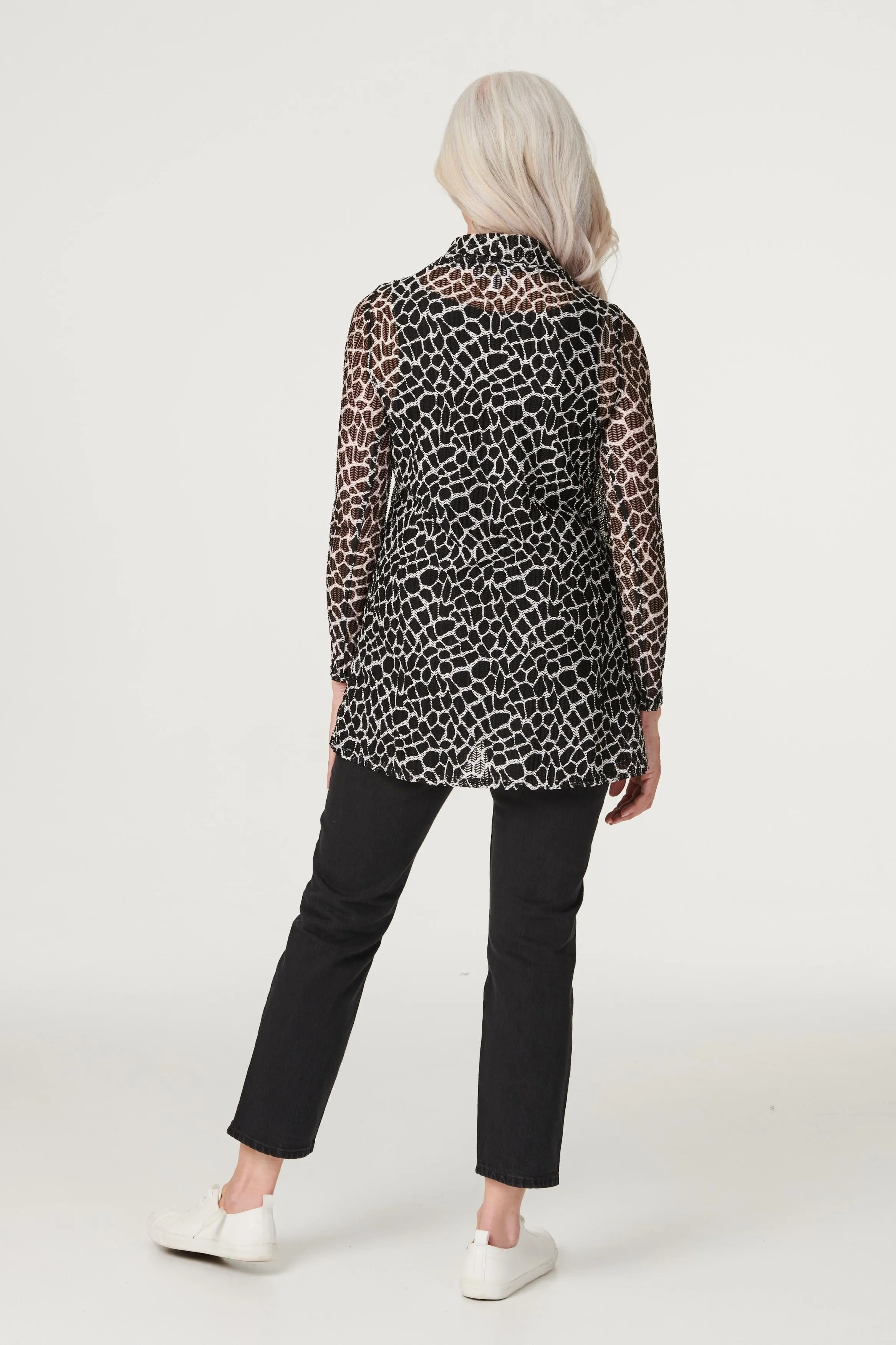 Printed Longline Layered Blouse