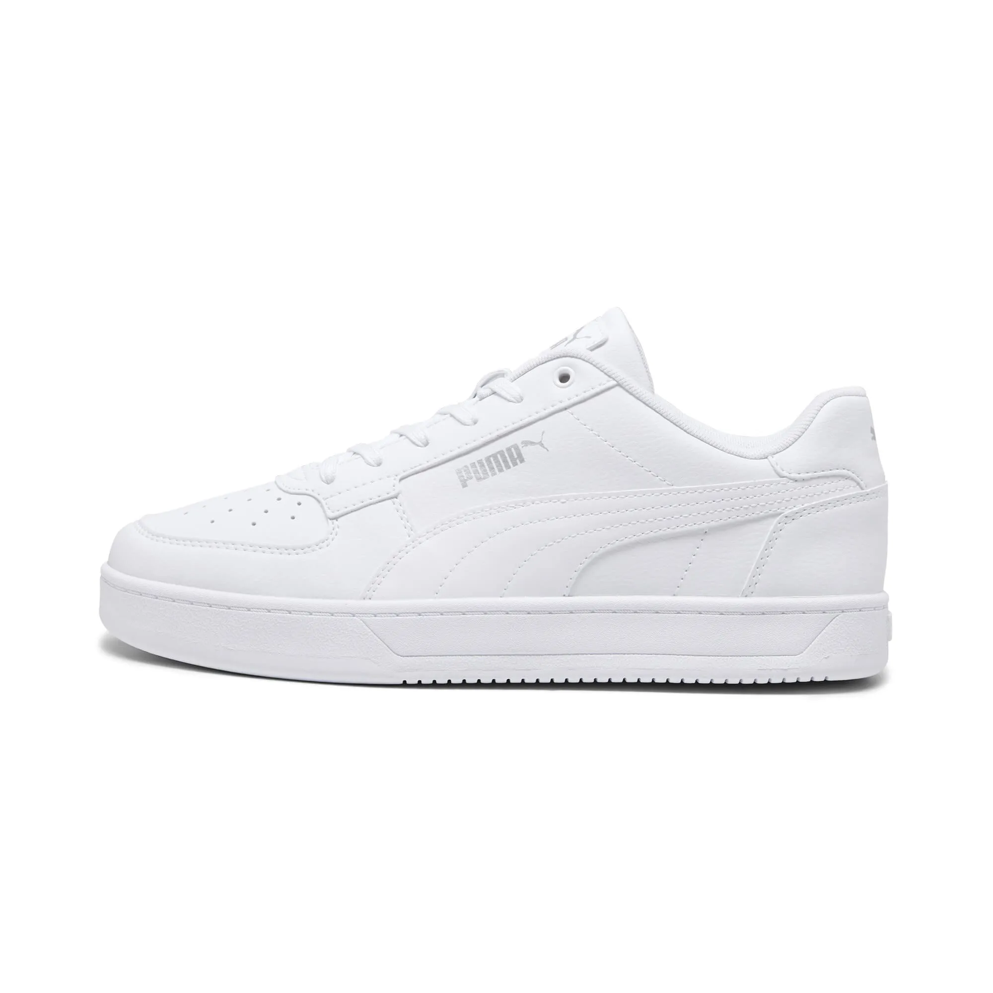 PUMA Mens Caven 2.0 Sneaker, PUMA Mens White-PUMA Mens Silver