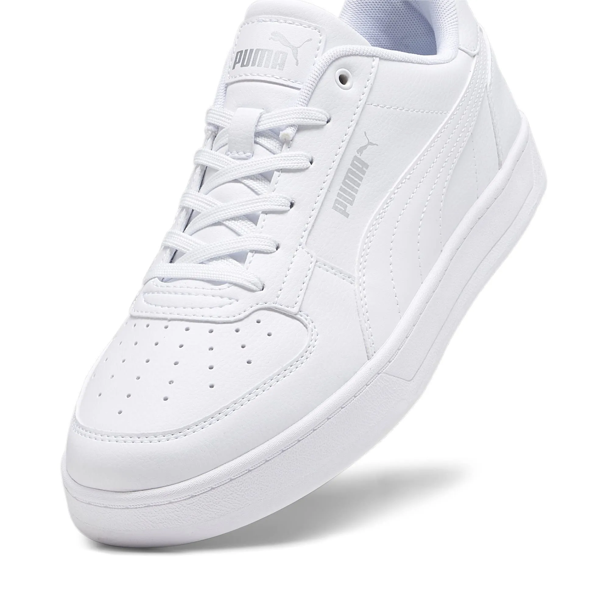 PUMA Mens Caven 2.0 Sneaker, PUMA Mens White-PUMA Mens Silver