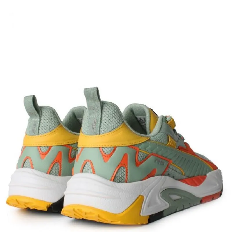 Puma Men's RS TRCK Brand Love Shoes - Green Fog / Hot Heat / Yellow Sizzle