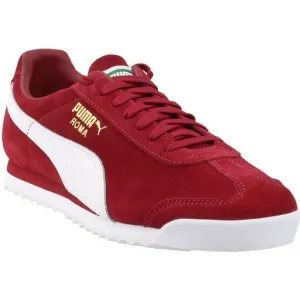 Puma Roma 365437-03 Men's Red & White Suede Low Top Running Sneaker Shoes C1405