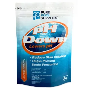 Pure Pool Supplies pH Down 2 Lbs. (pH Decreaser pH Minus Sodium Bisulfate) Pool Spa Balancer