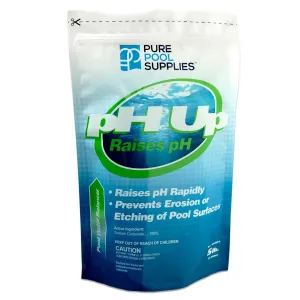 Pure Pool Supplies pH Up 5 Lbs. (pH Increaser pH Plus Soda Ash Sodium Carbonate) Pool Spa Balancer