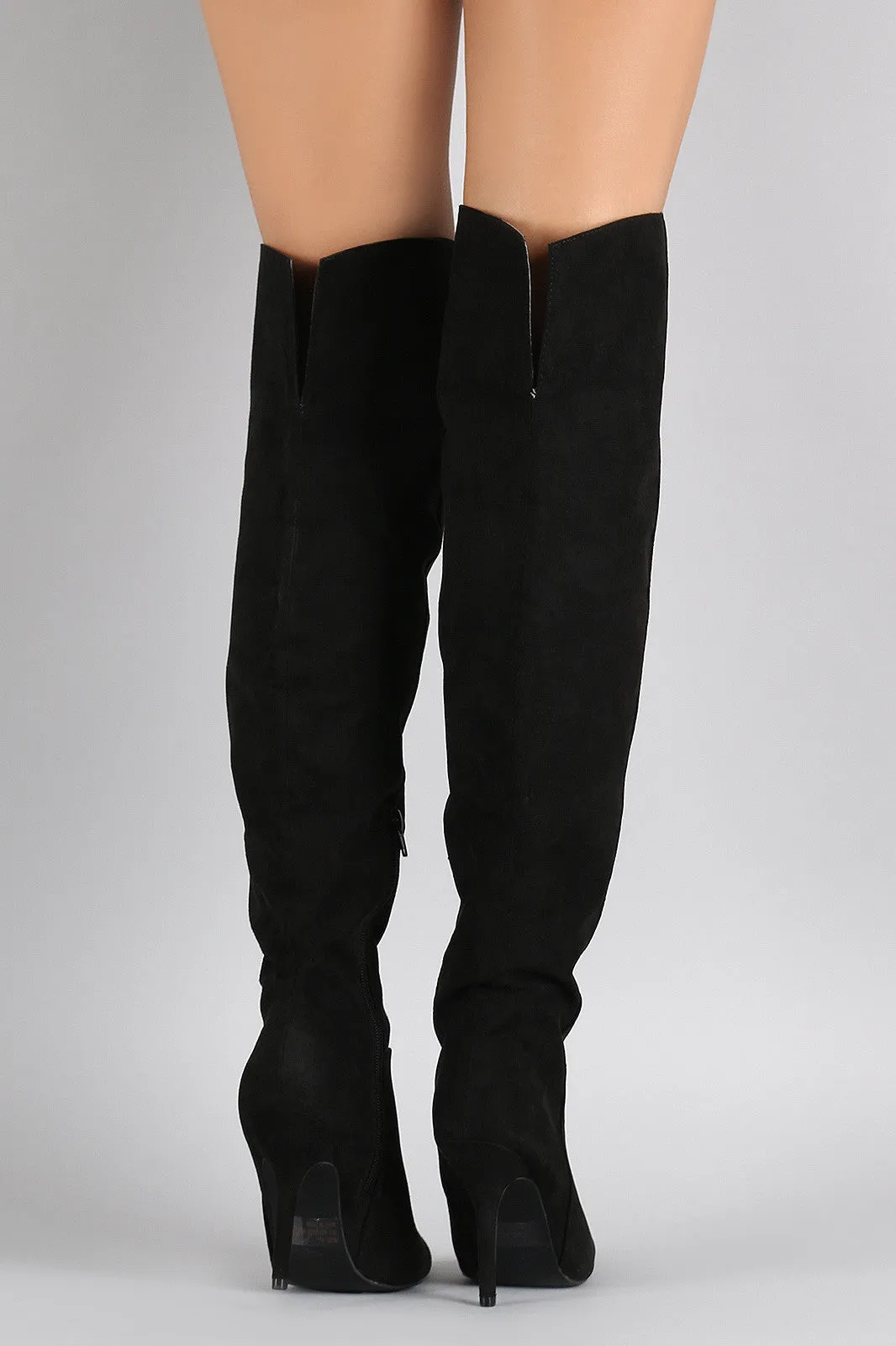 Qui - Pointy Toe Thigh High Stiletto Boots