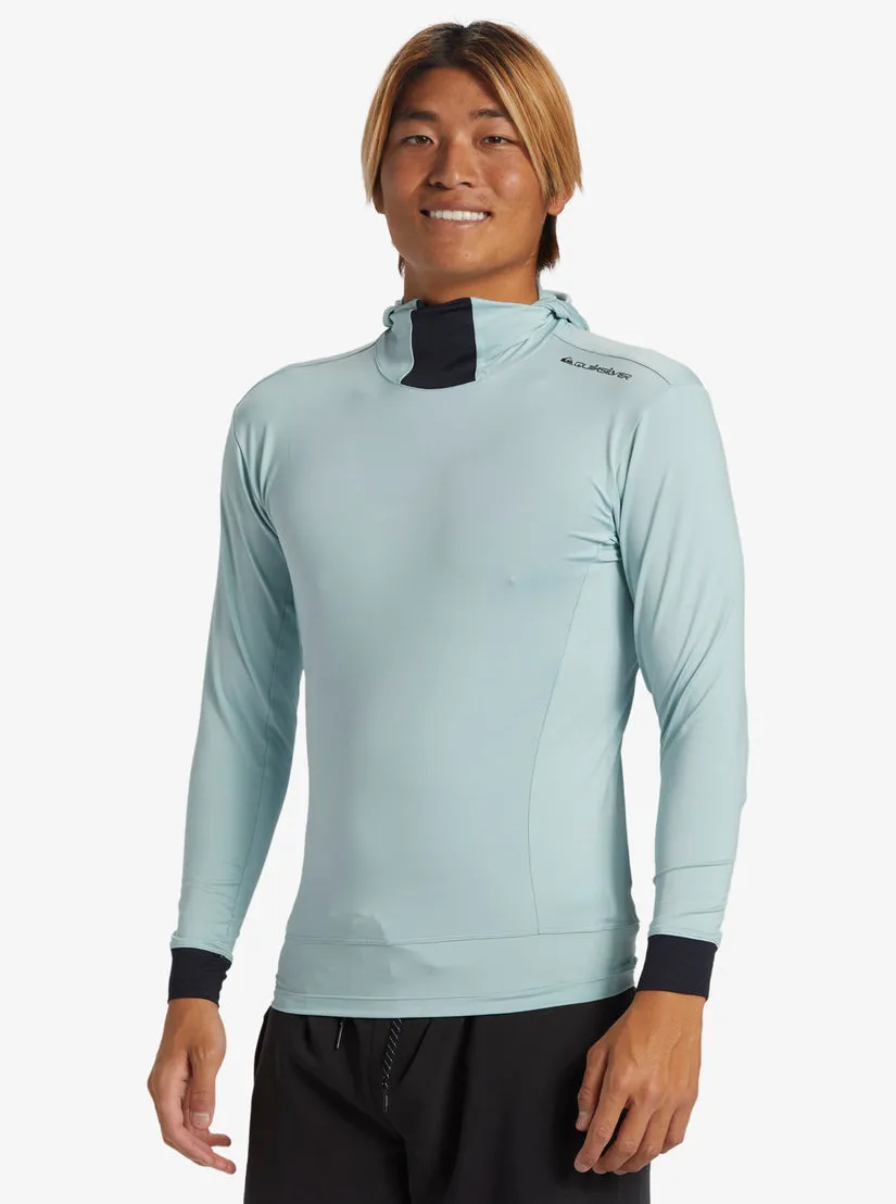 Quiksilver Highline UPF 50 Hooded Rashguard-Cloud Blue