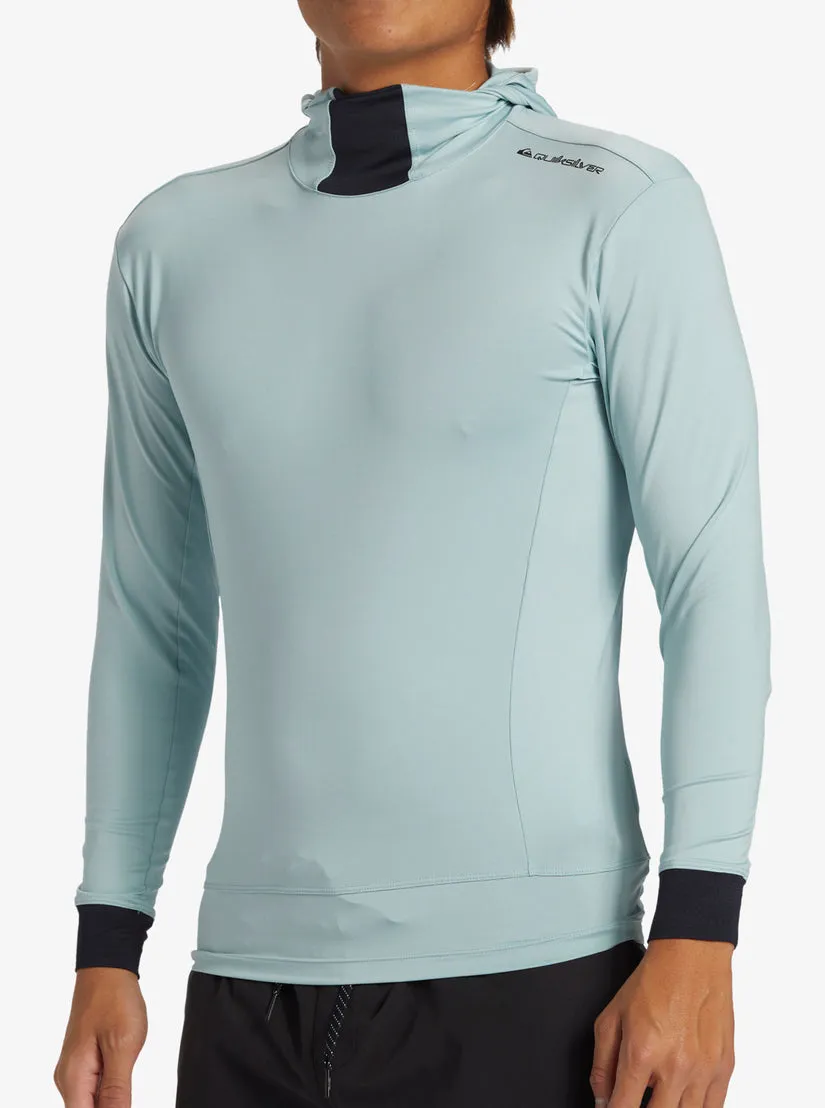 Quiksilver Highline UPF 50 Hooded Rashguard-Cloud Blue