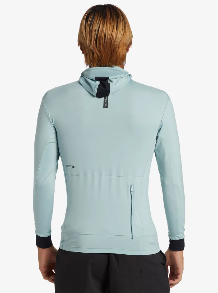 Quiksilver Highline UPF 50 Hooded Rashguard-Cloud Blue