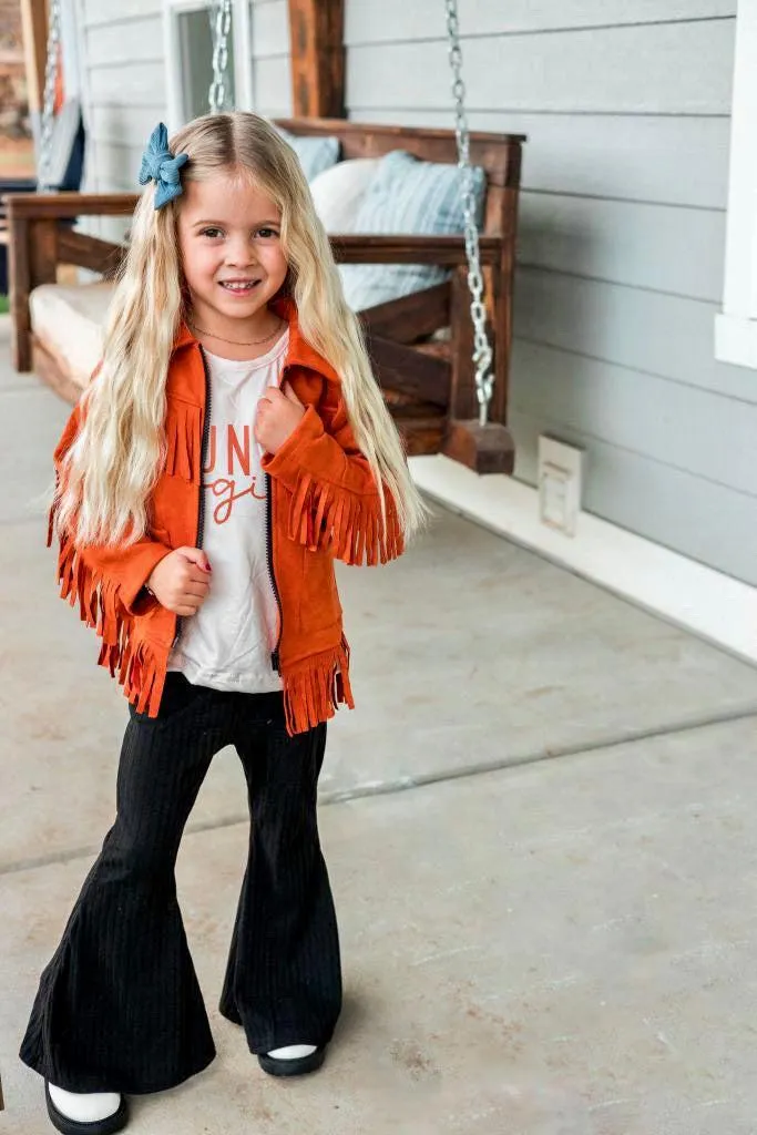 "Country Girl" Suede Fringe Jacket Set