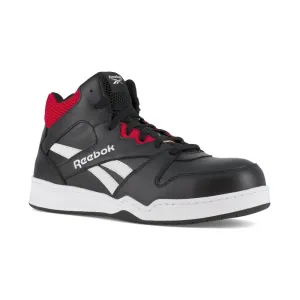 Reebok Men's High Top Bb4500 Work Sneaker Composite Toe Rb4132 In Black And Red