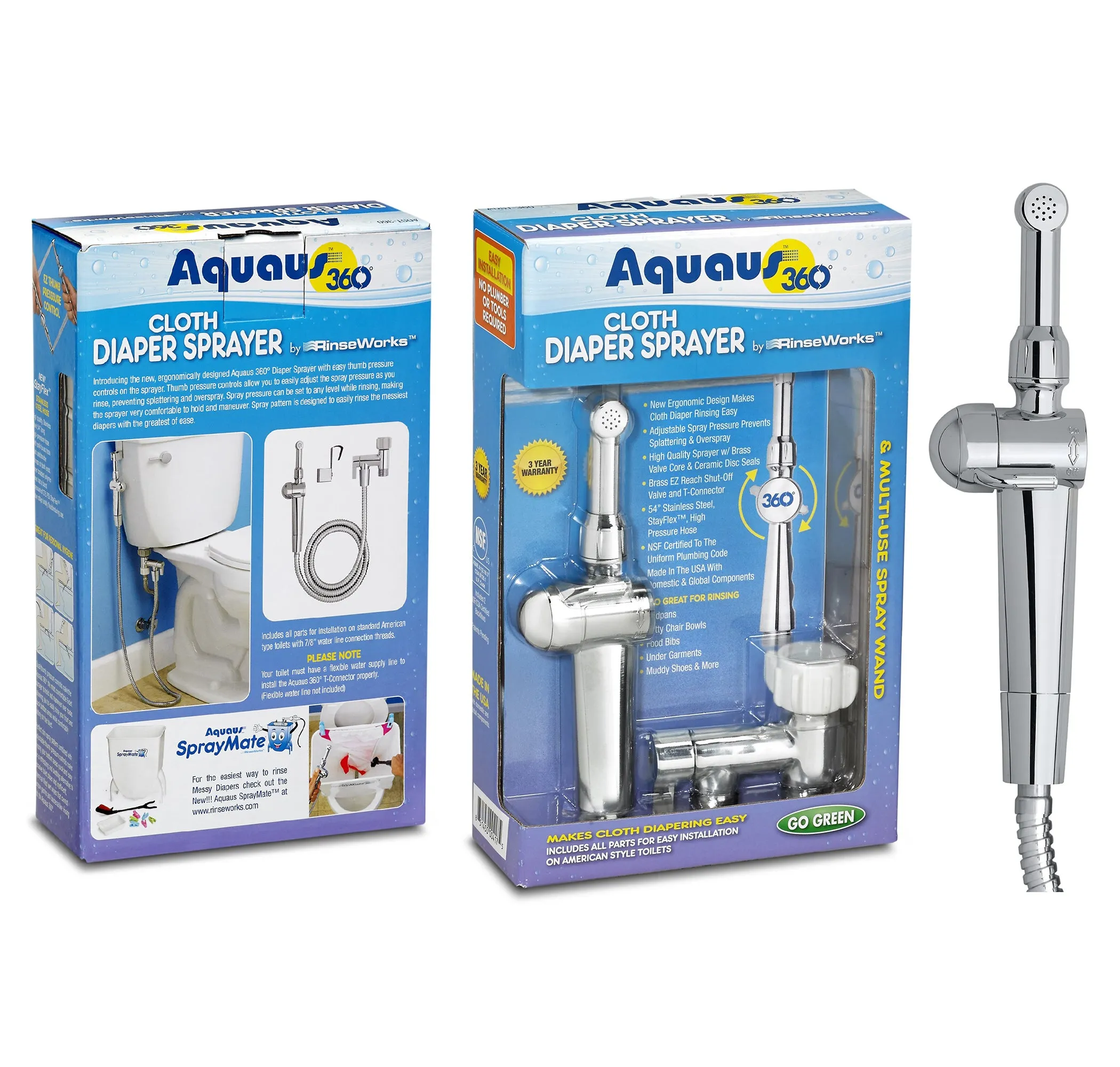 RinseWorks Aquaus 360 :: Cloth Diaper Sprayer (toilet hookup)