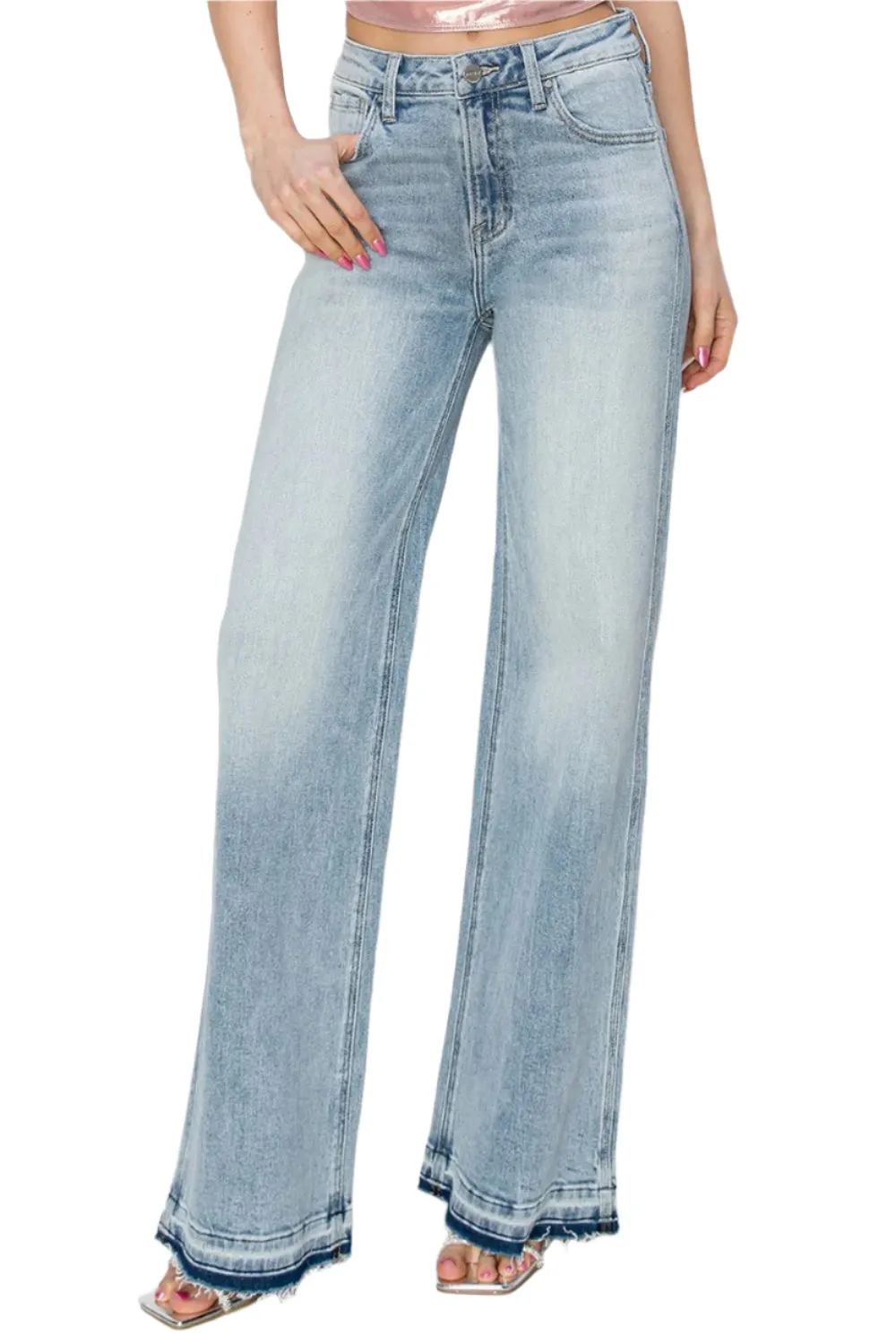 Risen Full Size High Rise Wide Leg Jeans