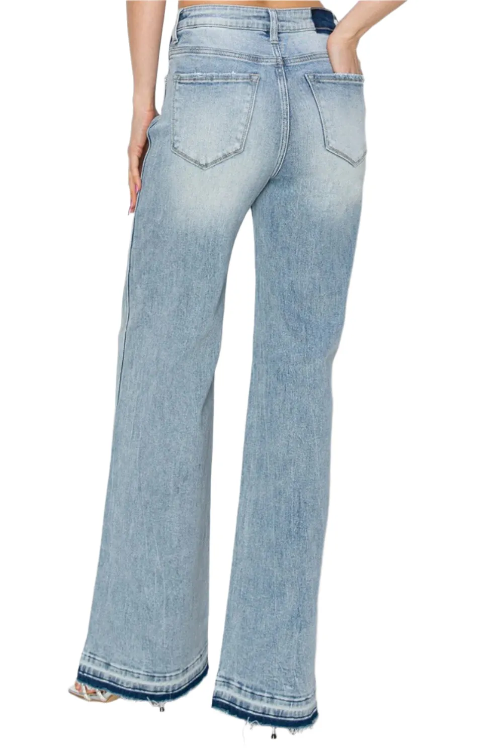 Risen Full Size High Rise Wide Leg Jeans