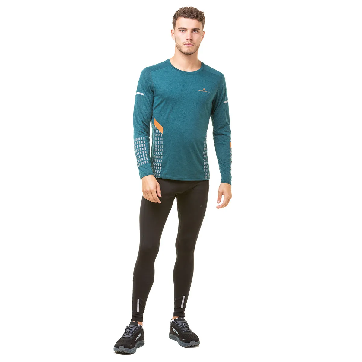 Ronhill Tech Afterhours Long Sleeve Tee Mens | Dplagoon/copper/rflct