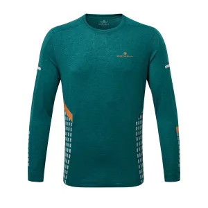 Ronhill Tech Afterhours Long Sleeve Tee Mens | Dplagoon/copper/rflct