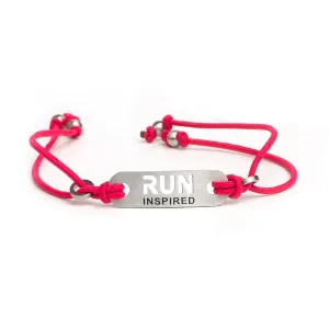 RUN INSPIRED Running Bracelet - Adjustable Pink or Black Stretch