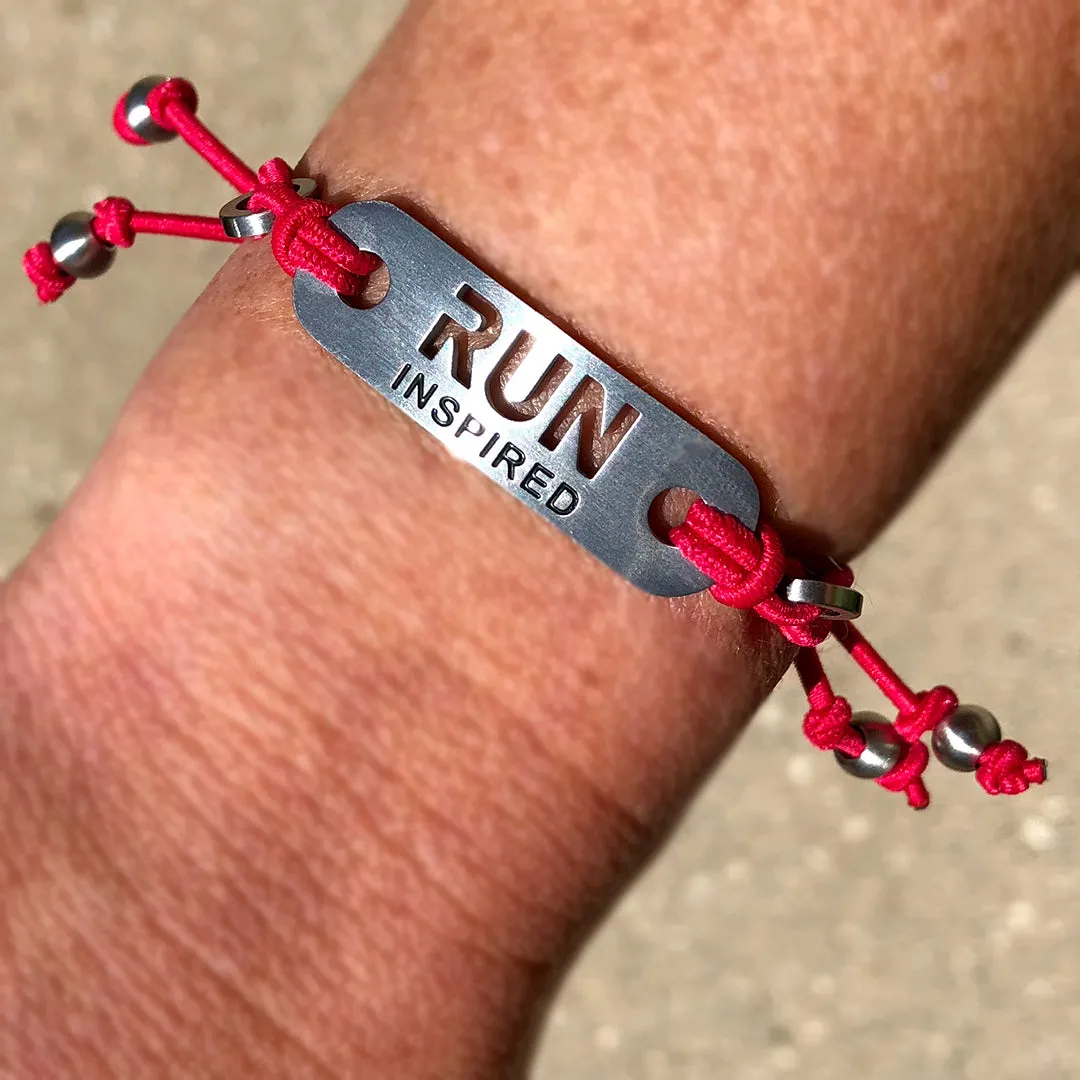 RUN INSPIRED Running Bracelet - Adjustable Pink or Black Stretch