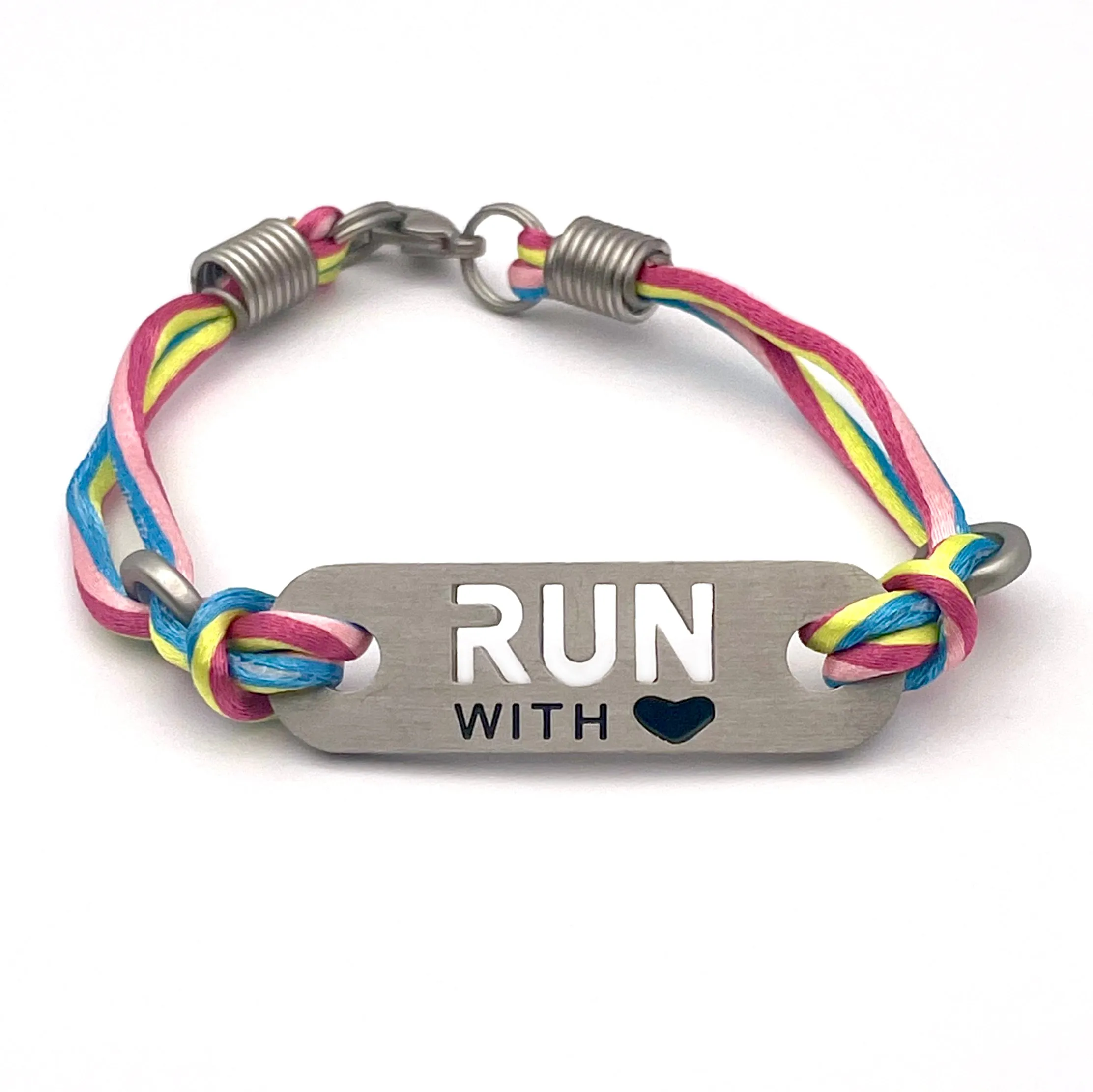 RUN with Heart and Cross Country - Running Bracelet - Multicolored Stripe