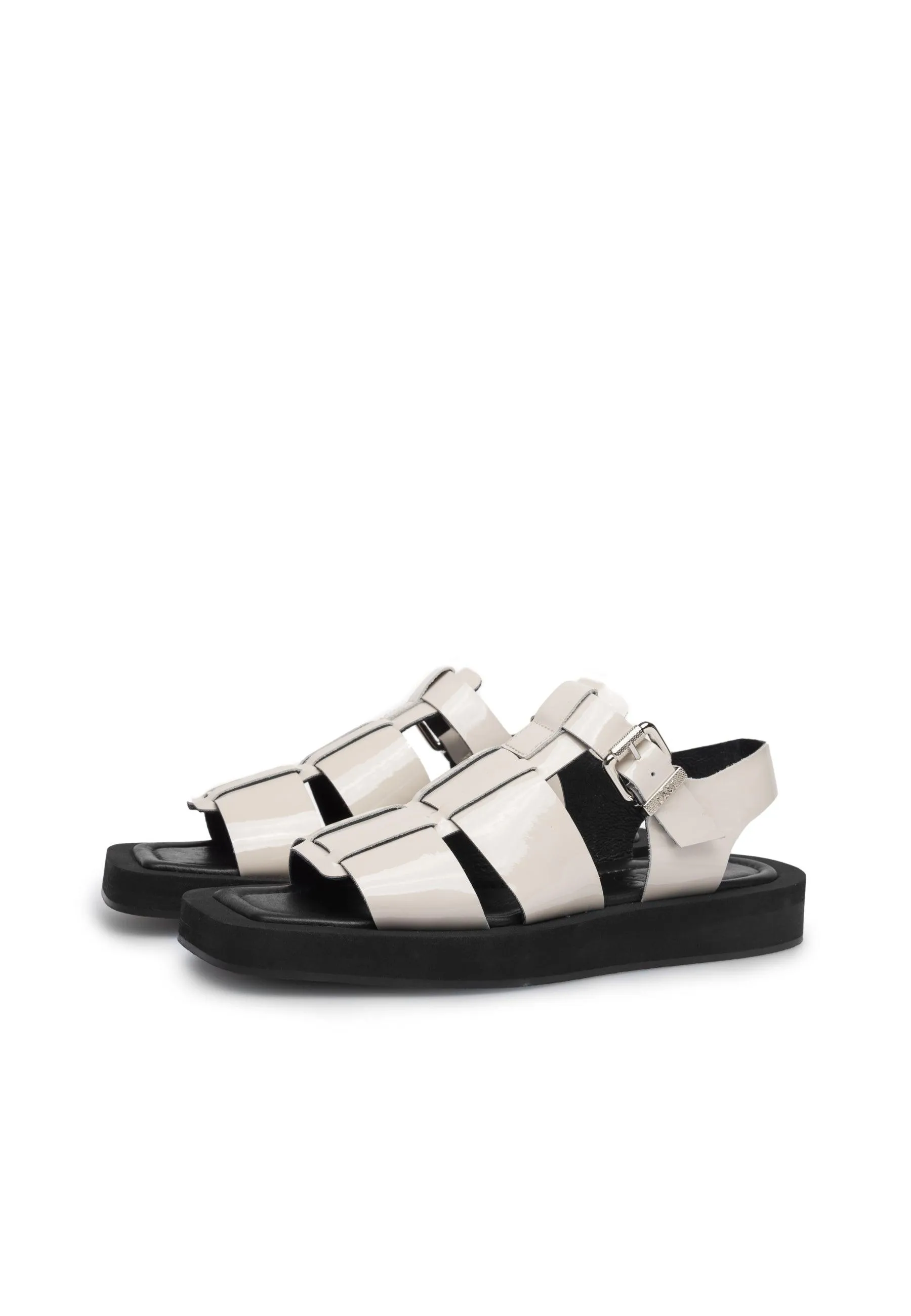 Samantha Off White Patent Leather Sandals