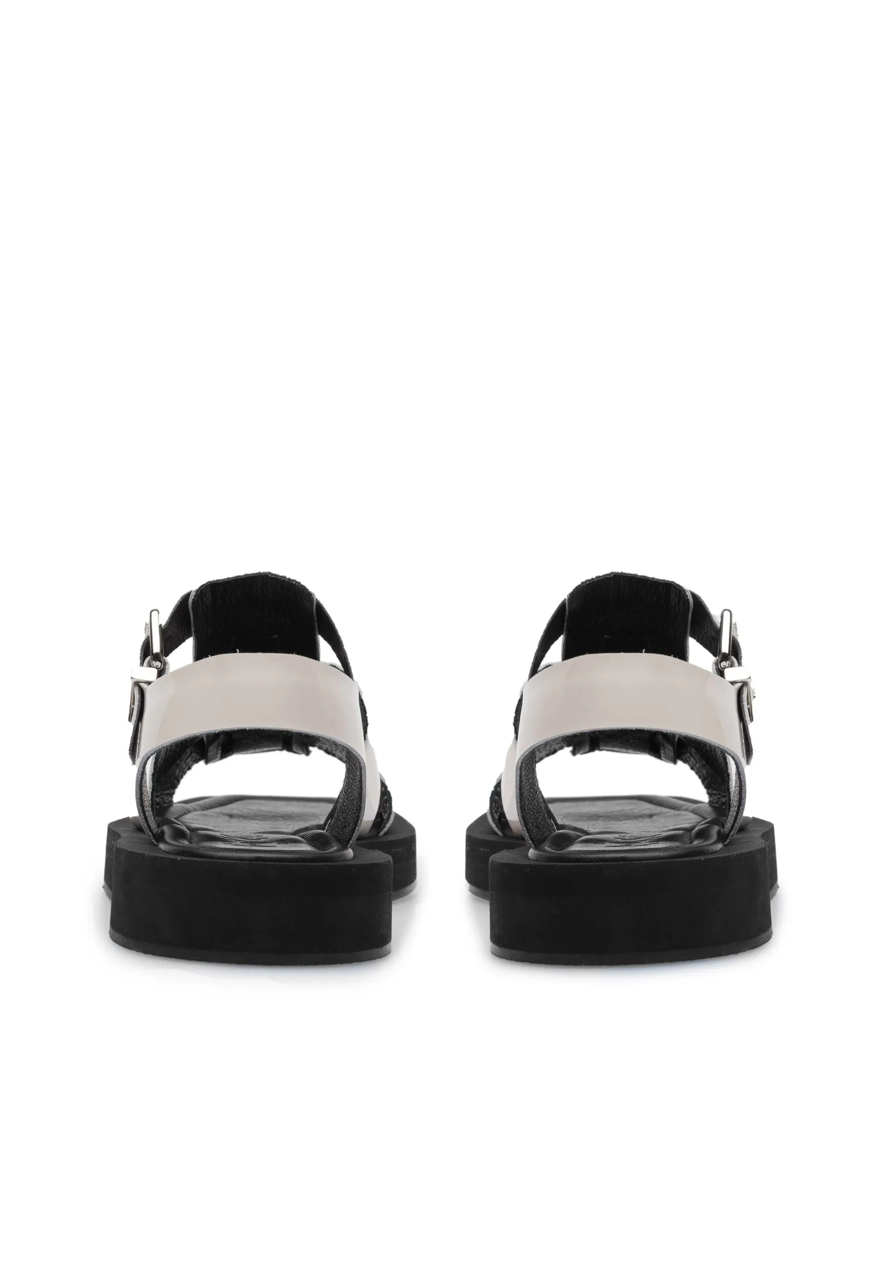 Samantha Off White Patent Leather Sandals