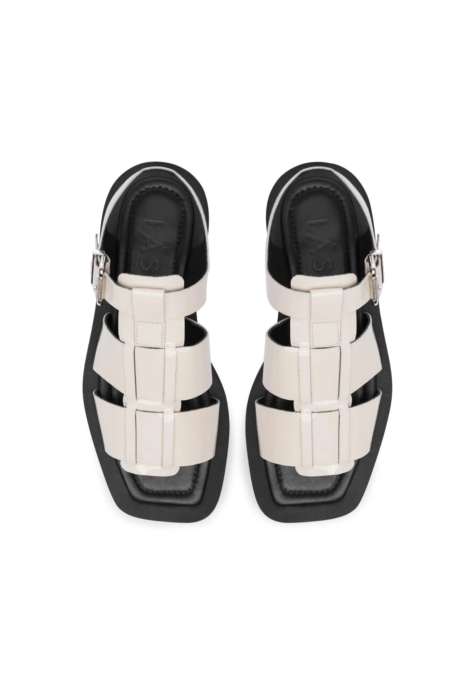 Samantha Off White Patent Leather Sandals