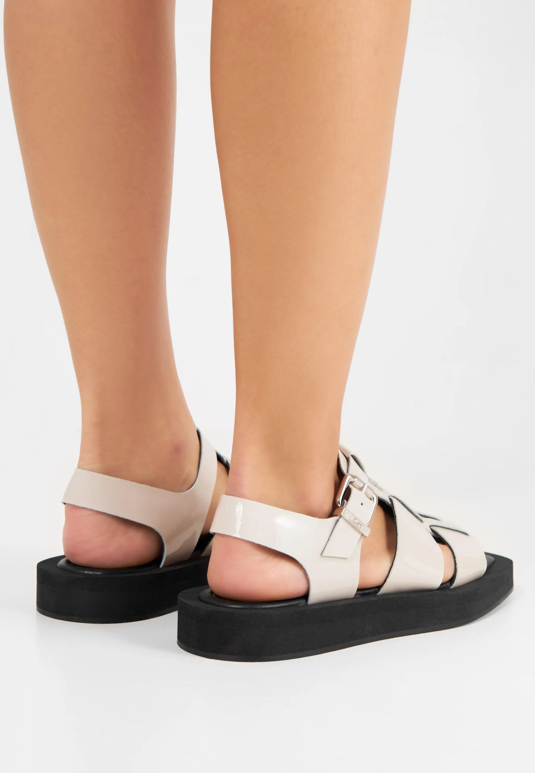 Samantha Off White Patent Leather Sandals