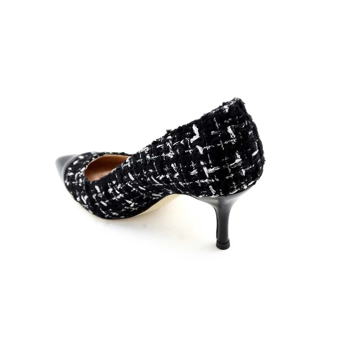 [SAMPLE Limited Edition] Black Tweed Cap Toe Pump