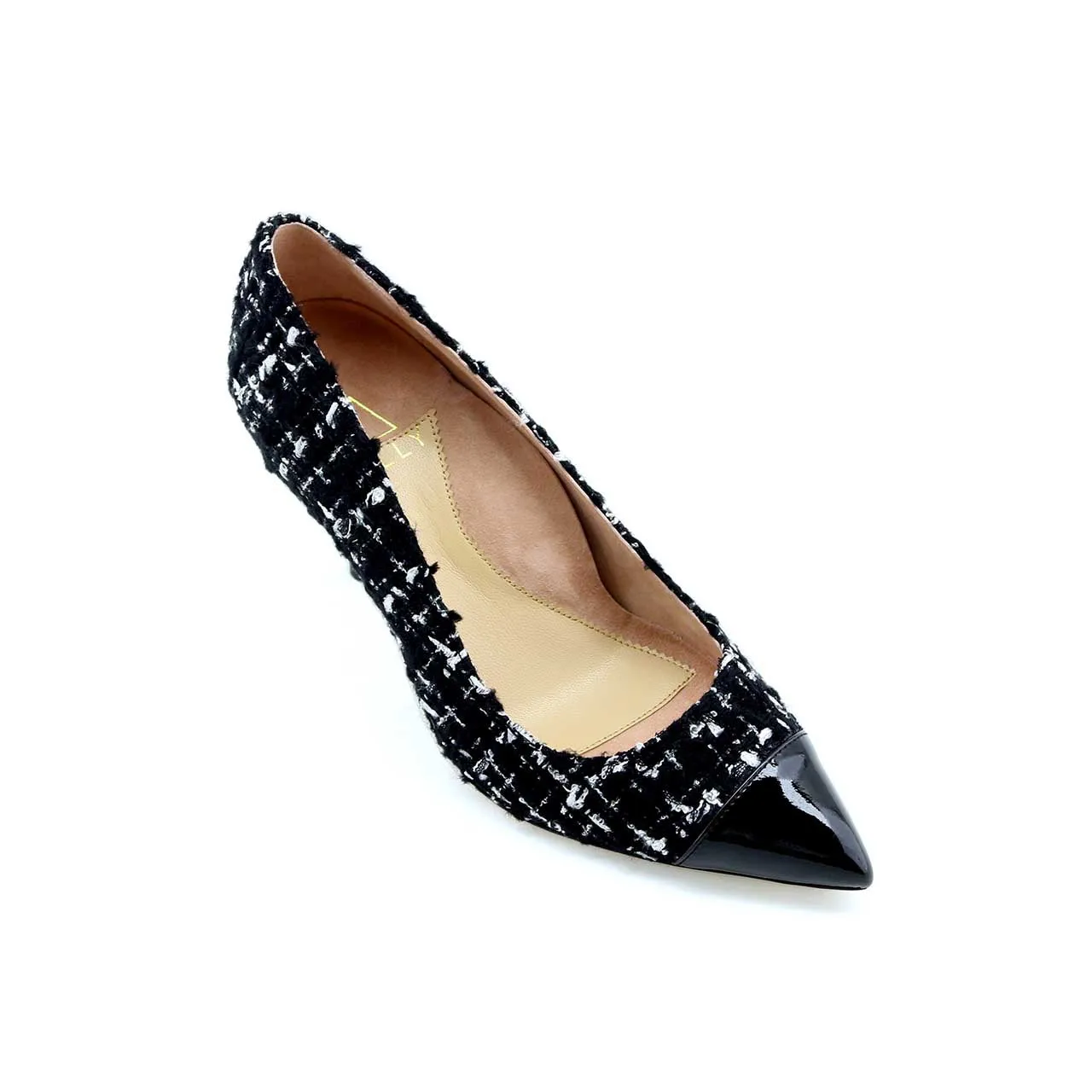 [SAMPLE Limited Edition] Black Tweed Cap Toe Pump