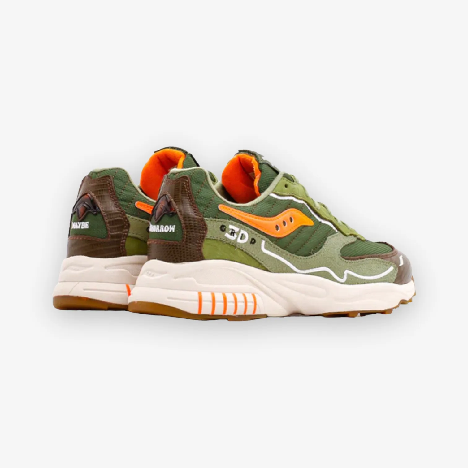 Saucony 3D Grid Hurricane Tortoise X Maybe Tomorrow Green Orange S70682-1