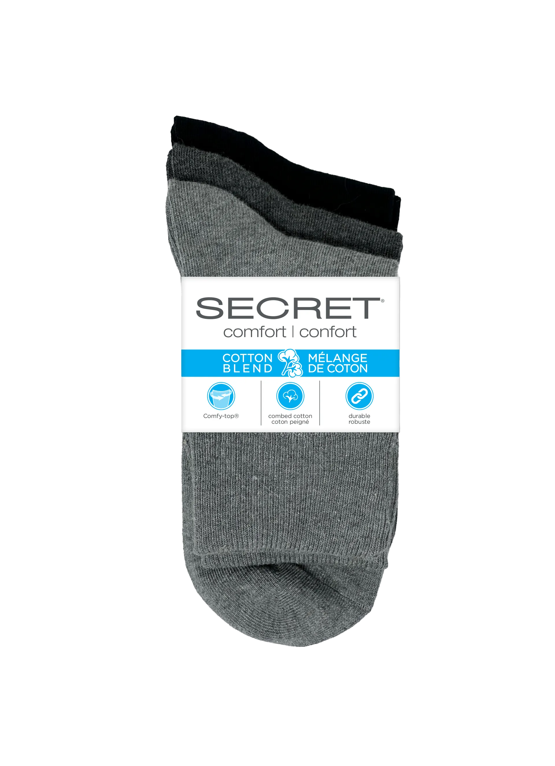 SECRET® Comfort Cotton Turn Cuff - 3 Pairs