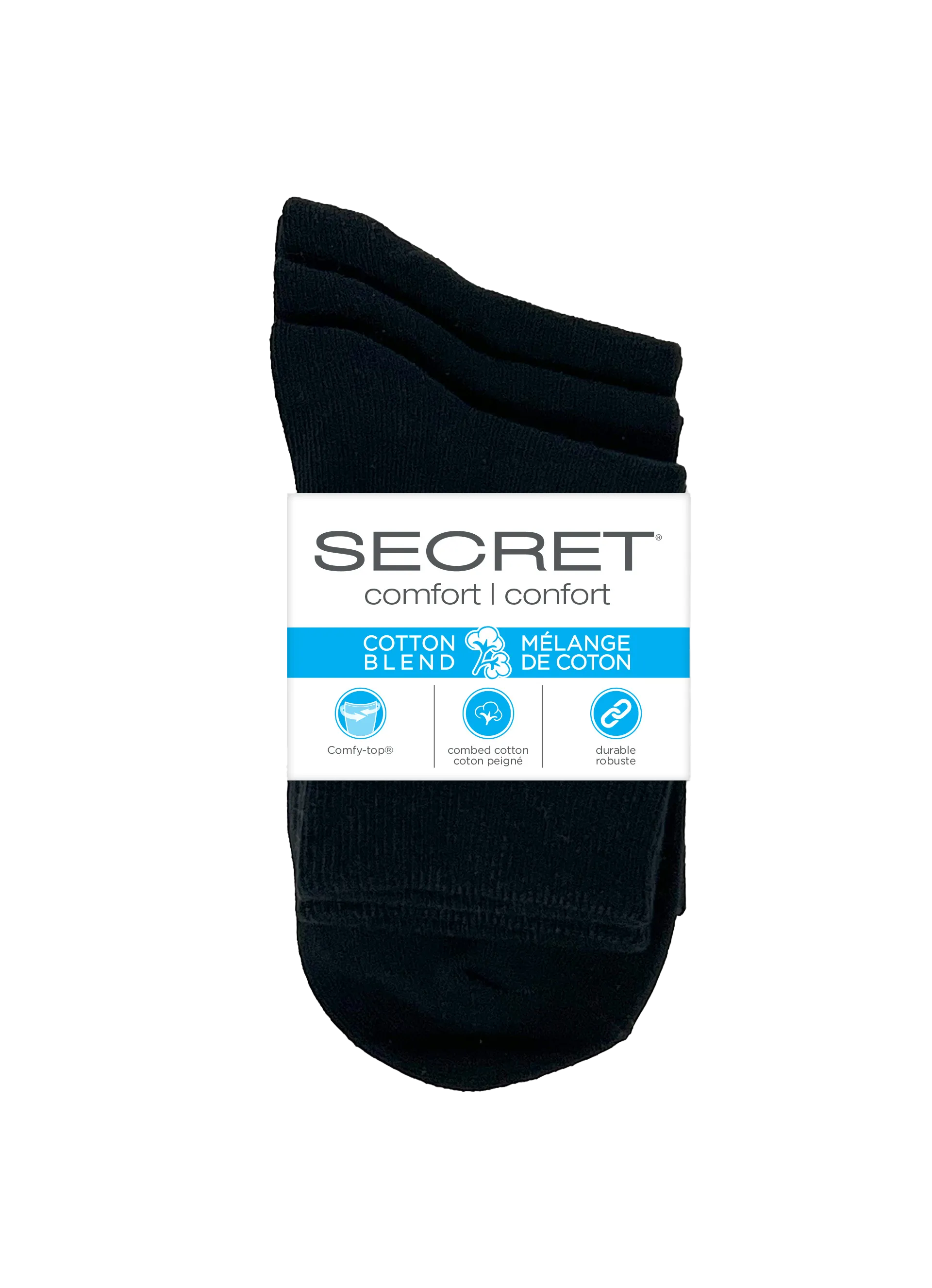 SECRET® Comfort Cotton Turn Cuff - 3 Pairs